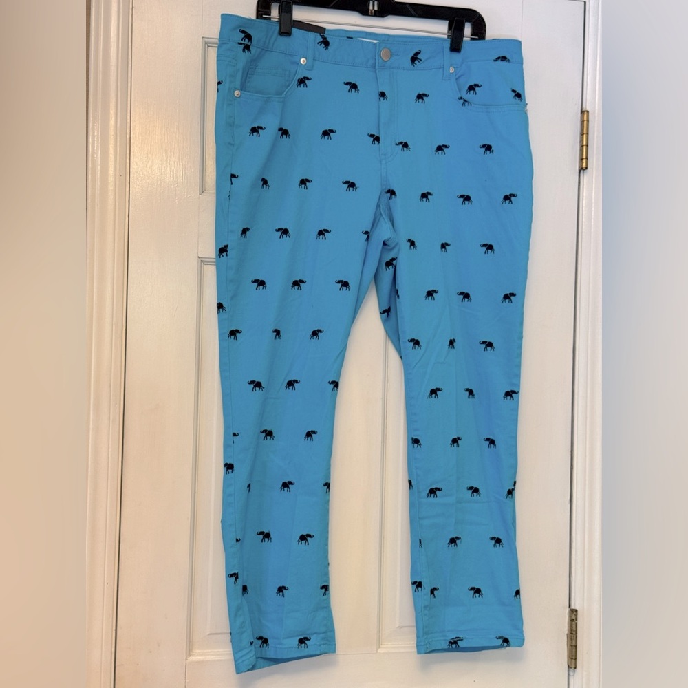 Crown & Ivy Aqua Cropped Pants with Ankle Length